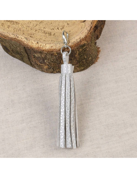 Pompon met sluiting - Zilver