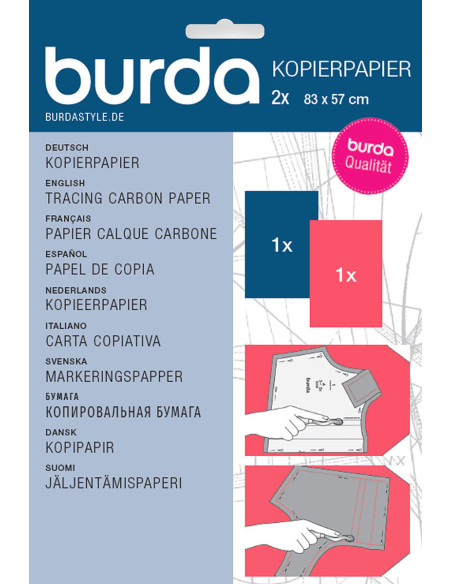 Burda carbon kalkpapier - Rood en Blauw