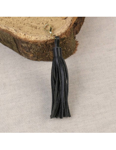 Pompon met sluiting - Zwart