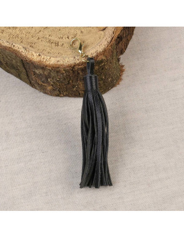 Pompon met sluiting - Zwart
