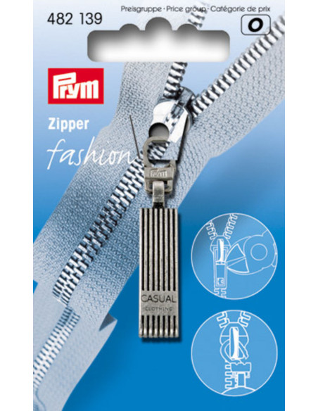 Rits trekker - Casual antiek zilver