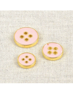 Gelakte knoop met 4 gaten - Roze