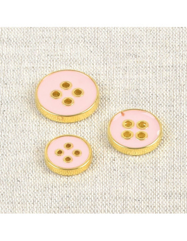 Gelakte knoop met 4 gaten - Roze