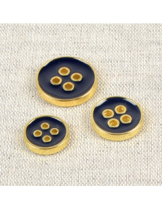 Gelakte knoop met 4 gaten - Marineblauw