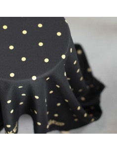 Viscose crêpe stof Jolly Dots - Zwart