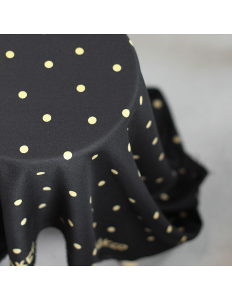 Viscose crêpe stof Jolly Dots - Zwart