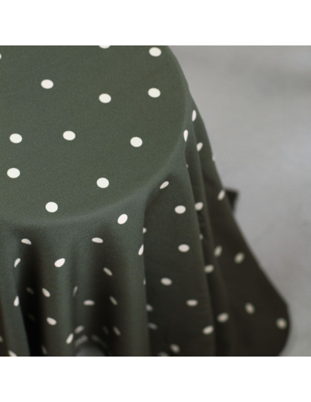 Viscose crêpe stof Jolly Dots - Kaki