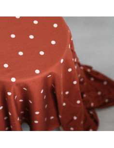 Viscose crêpe stof Jolly Dots - Terracotta