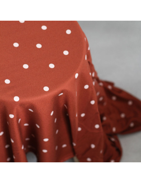 Viscose crêpe stof Jolly Dots - Terracotta