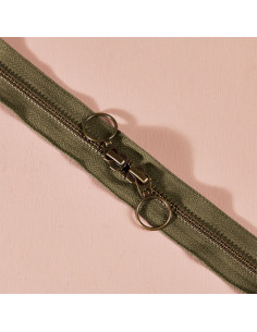 Dubbele ritssluiting messing Ivy Green 60 cm - Atelier Brunette