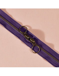 Dubbele ritssluiting messing Majestic Purple 60 cm - Atelier Brunette