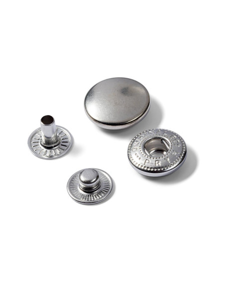 Doos met 10 anorak drukknopen Zilver met gereedschap 15 mm