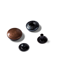 Doos met 10 anorak drukknopen Antiek koper met gereedschap 15 mm 2