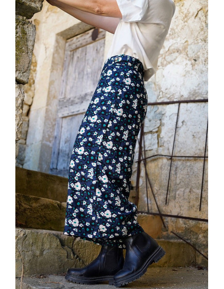 Atlantisch blauwe Carlota viscose keperstof - Églantine & Zoé