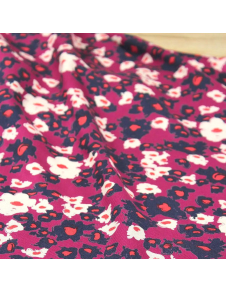 Carlota magenta roze viscose keperstof - Églantine & Zoé