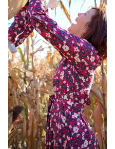 Carlota magenta roze viscose keperstof - Églantine & Zoé 2