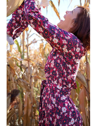 Carlota magenta roze viscose keperstof - Églantine & Zoé