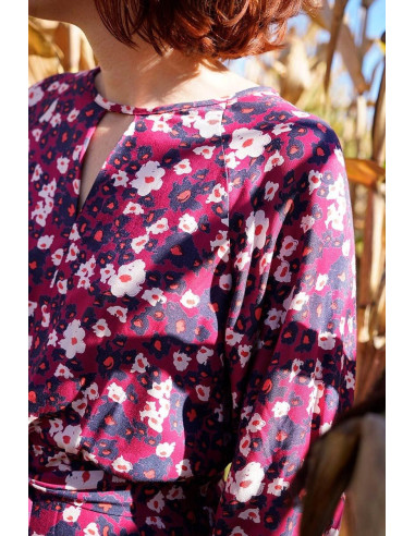 Carlota magenta roze viscose keperstof - Églantine & Zoé