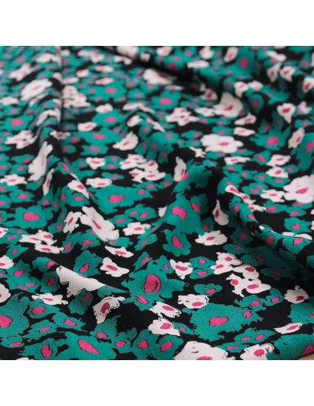 Carlota zwarte drop viscose keperstof - Églantine & Zoé