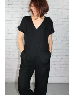 Zwarte drop viscose keperstof - Églantine & Zoé 2