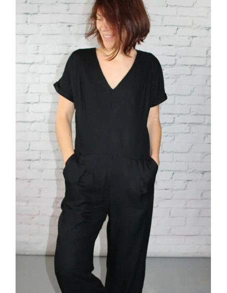 Zwarte drop viscose keperstof - Églantine & Zoé