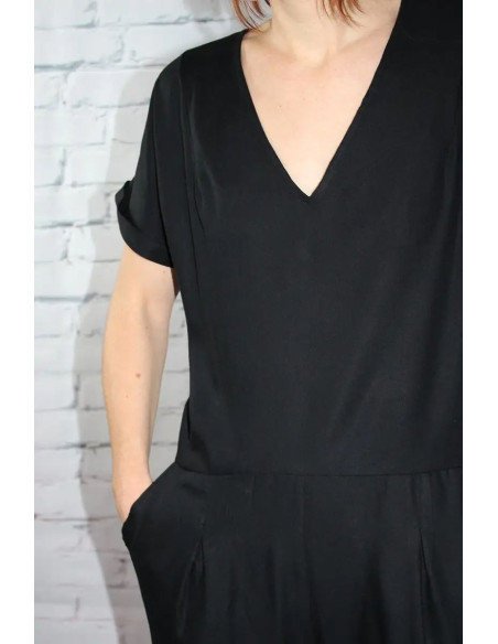 Zwarte drop viscose keperstof - Églantine & Zoé