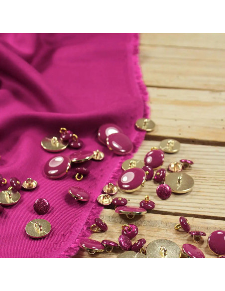 Magenta roze viscose keperstof - Églantine & Zoé