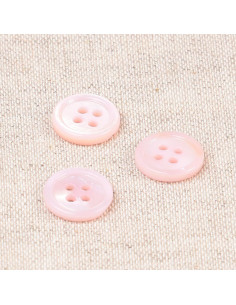 Schelpknop 4 gaten 11 mm - Roze