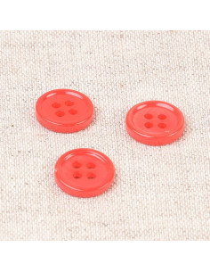 Viergatenschelpknop 11 mm - Rood