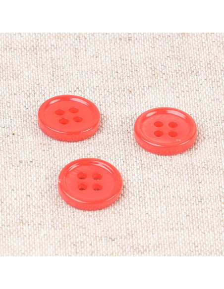 Viergatenschelpknop 11 mm - Rood