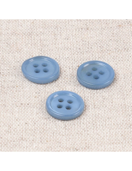 Viergatenschelpknop 11 mm - Blauw