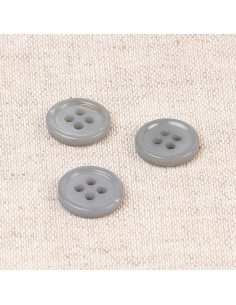 Schelpknop 4 gaten 11 mm - Asgrijs