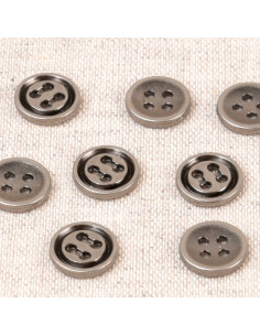 Metalen knoop 10 mm - Geweerloopkleur