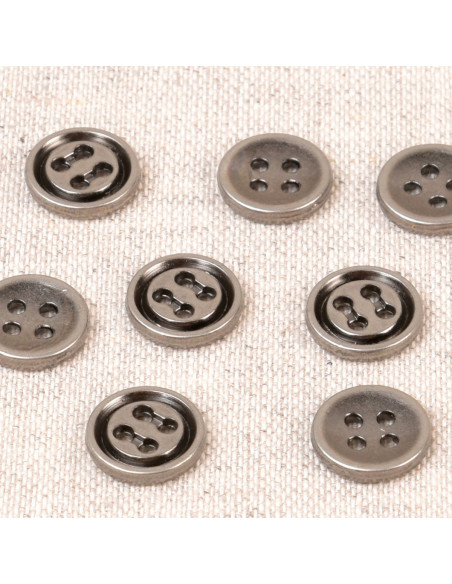 Metalen knoop 10 mm - Geweerloopkleur
