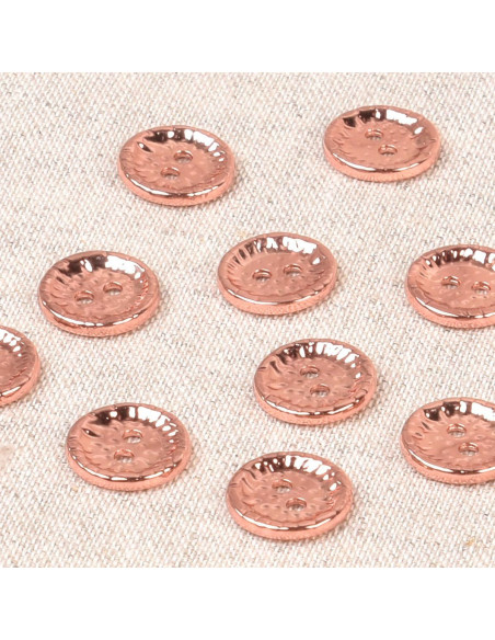 Fantasie metalen knoop 11 mm - Roségoud