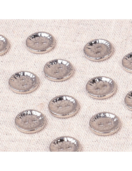 Fantasie metalen knoop 11 mm - Zilver