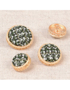 Metalen knoop met staart - Groen