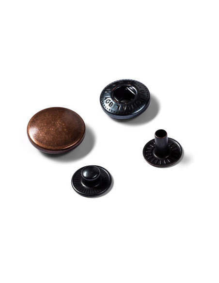 Navulverpakking van 10 anorak drukknopen 15 mm Koper