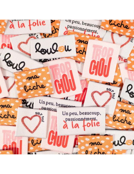 Set van 5 geweven labels - Sweetie assortiment