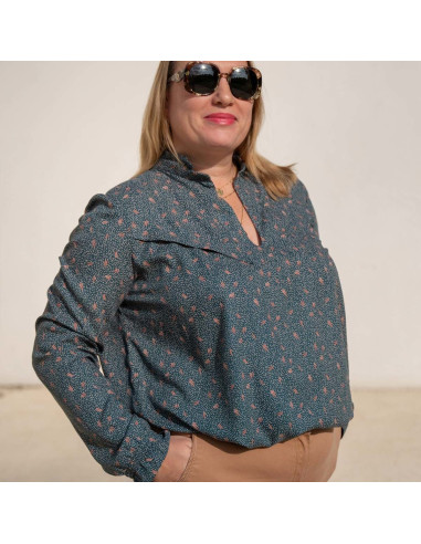Glam blouse patroon met gespleten halslijn - Anna Rose patronen