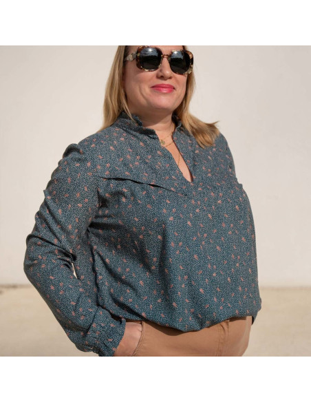 Glam blouse patroon met gespleten halslijn - Anna Rose patronen