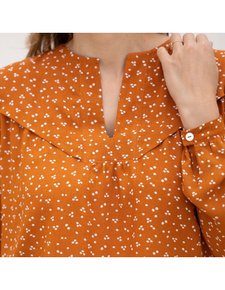 Glam blouse patroon met gespleten halslijn - Anna Rose patronen