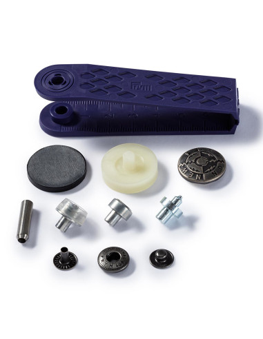Doos met 6 anorak drukknopen Design met gereedschap 20 mm