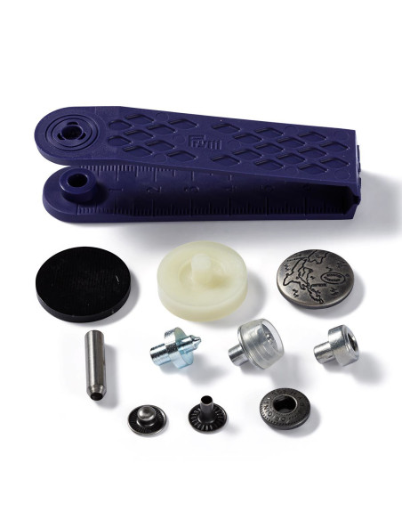 Doos met 6 anorak drukknopen Design met gereedschap 20 mm