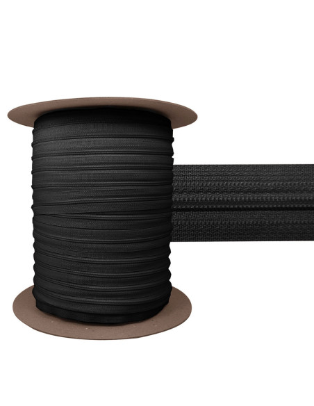 YKK nylon sluiting 3 mm - Zwart
