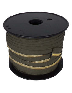 Nylon sluiting 5 mm lurex - Khaki en goud