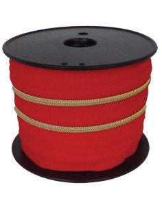 Nylon sluiting 5 mm lurex - Rood en goud