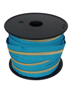 Nylon sluiting 5 mm lurex - Eendblauw