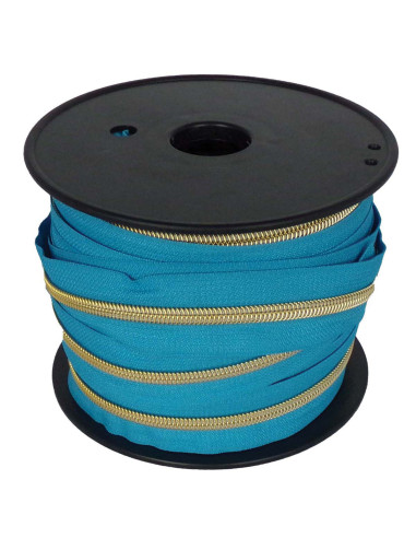 Nylon sluiting 5 mm lurex - Eendblauw