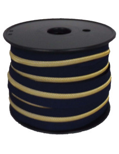 Nylon sluiting 5 mm lurex - Marineblauw en goud